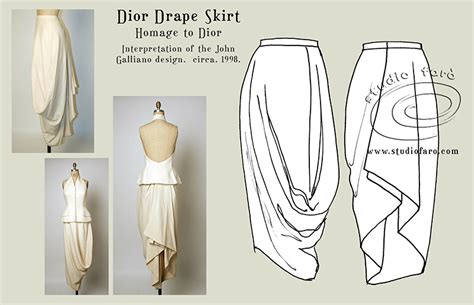 dior draped skirt